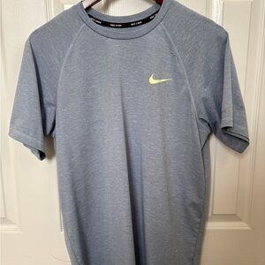 Nike Men's Heathered Gray Tee with Neon Swoosh